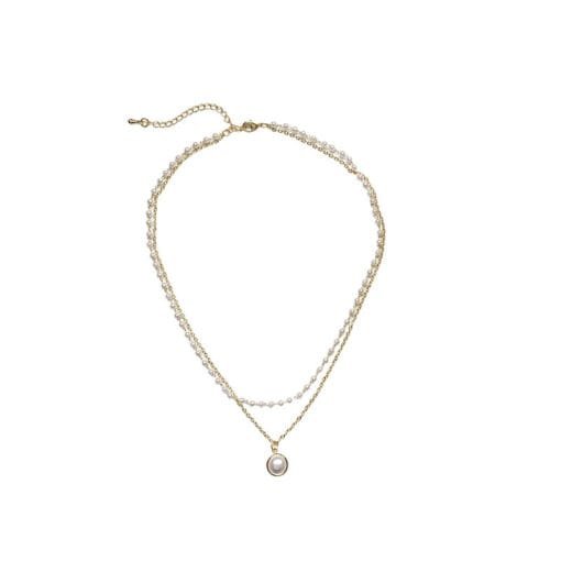Ancient Stacked Double-layer Pearl Necklace Women - Image 3