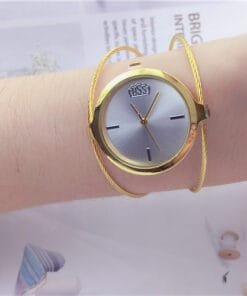 Retro Girls’ Watch Round Single Steel Wire Bangle Watch