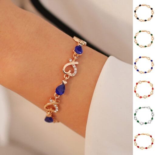 Heart-Inspired Hollow Bracelet with Rhinestone Elegance