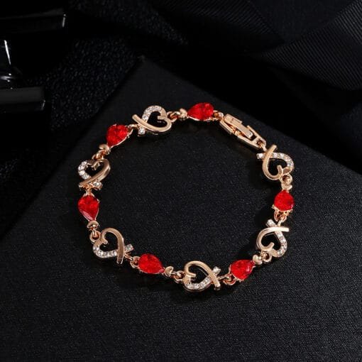 Heart-Inspired Hollow Bracelet with Rhinestone Elegance - Image 3