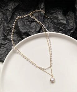 Ancient Stacked Double-layer Pearl Necklace Women