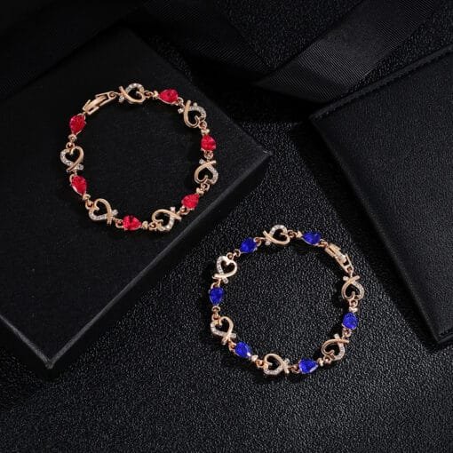 Heart-Inspired Hollow Bracelet with Rhinestone Elegance - Image 7