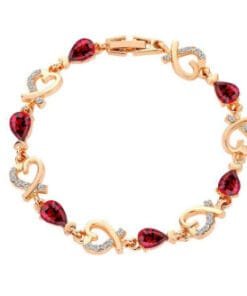 Heart-Inspired Hollow Bracelet with Rhinestone Elegance