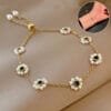 Adjustable Pearl Flower Bracelet – Versatile Fashion Chain Accessory