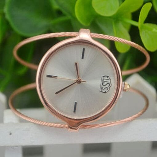 Retro Girls' Watch Round Single Steel Wire Bangle Watch - Image 5