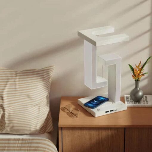 Modern Floating Table Lamp: Creative Wireless Smartphone Charging & Balance Feature - Image 8