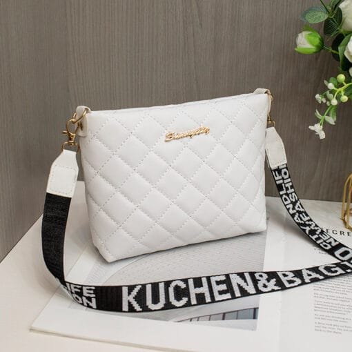 Trendy Small Messenger Bag for Women - Embroidered Shoulder Purse with Chain - Image 5