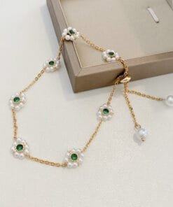 Adjustable Pearl Flower Bracelet – Versatile Fashion Chain Accessory