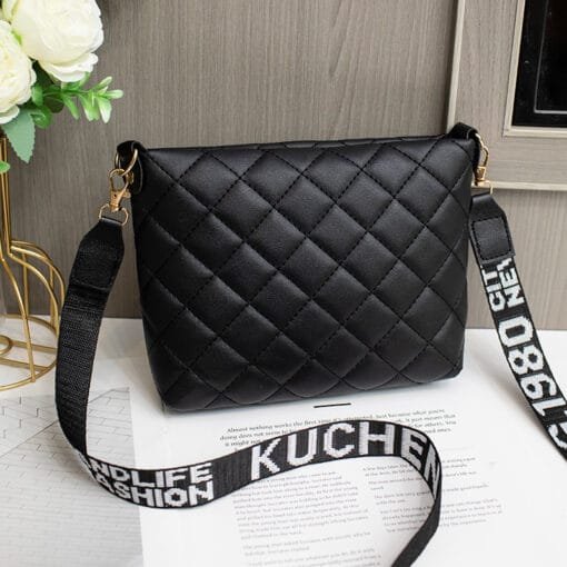 Trendy Small Messenger Bag for Women - Embroidered Shoulder Purse with Chain - Image 3