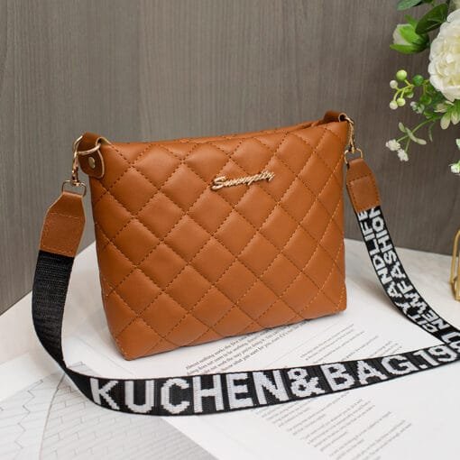 Trendy Small Messenger Bag for Women - Embroidered Shoulder Purse with Chain - Image 4