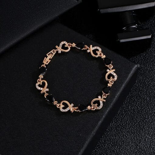 Heart-Inspired Hollow Bracelet with Rhinestone Elegance - Image 8