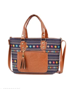 Tote Bag with Cute Zip-Top Inside Pocket & Stylish Digital Print
