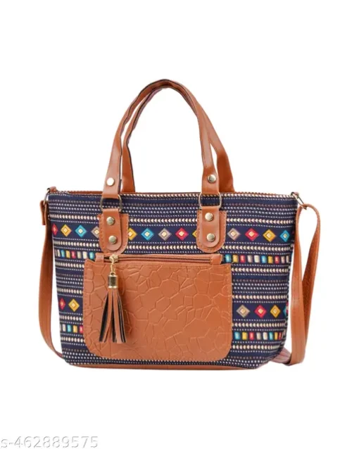 Tote Bag with Cute Zip-Top Inside Pocket & Stylish Digital Print