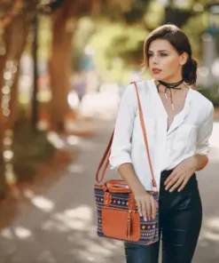 Tote Bag with Cute Zip-Top Inside Pocket & Stylish Digital Print