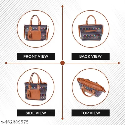 Tote Bag with Cute Zip-Top Inside Pocket & Stylish Digital Print - Image 4