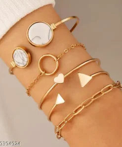 Marvellous Gold Plated Multi Strand Bracelet For Women