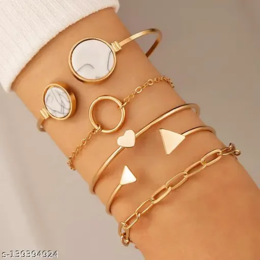 Marvellous Gold Plated Multi Strand Bracelet For Women