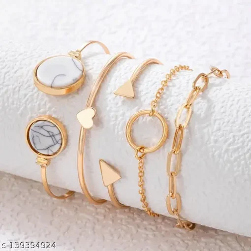 Marvellous Gold Plated Multi Strand Bracelet For Women - Image 3