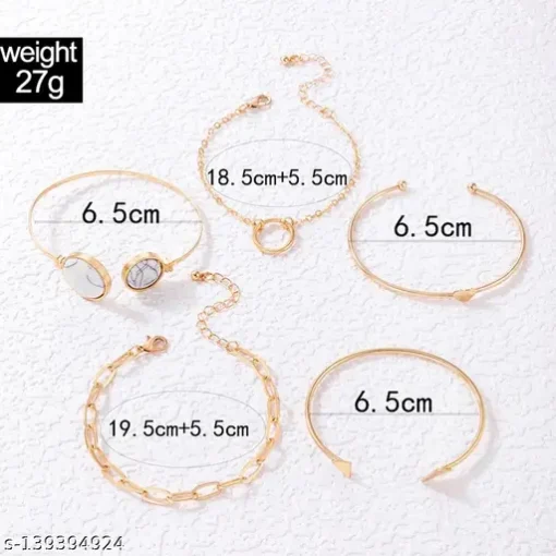 Marvellous Gold Plated Multi Strand Bracelet For Women - Image 5