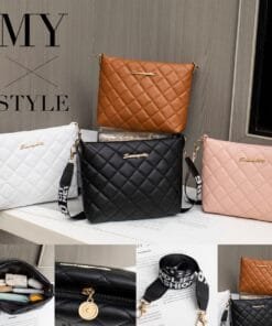 Trendy Small Messenger Bag for Women – Embroidered Shoulder Purse with Chain