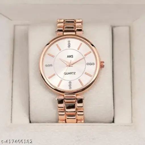 Vinar Women's Analog Watch with Silver Dial and Rose Gold Belt - Image 2