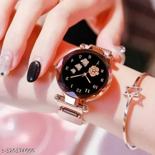 Flowered Dial Megnet Watch for Womens and Girls Combo Pack of 2 - Image 3